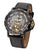 Casablanca Theorema - GM-101-5 black case with black leather band and gold numerals.