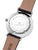 Watch with brown leather strap and visible brand name on a white background