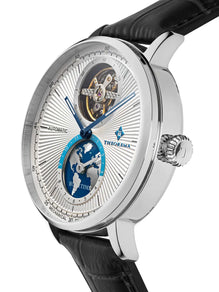 Dual-time automatic Ibiza - GM-128-1 |Silver| by Theorema, Germany