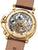 Skeletonized movement fully visible to the open back case.