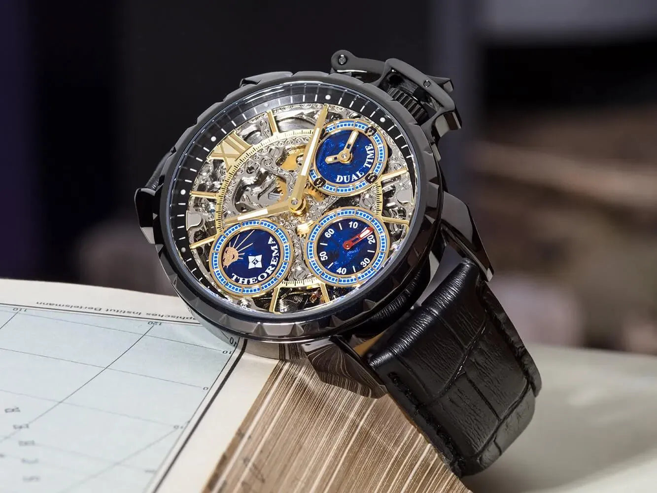 Dual-time Oman by Theorema Germany GM-108-4 | Black | – Theorema
